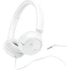JBL Tune 530 Comfort-Fit Wired On Ear Headphones with Microphone, JBL Pure Bass Sound, EQ Presets, Foldable Design and Tangle-Free Cable, White