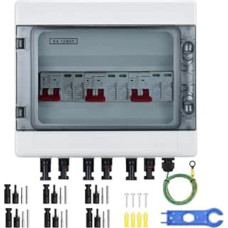 Apsauga nuo viršįtampių PV, 3 in 3 Out DC izoliatoriaus jungiklis Žaibo apsaugos grandinės pertraukiklis 3 eilutės 1000V DC 25A 20-40KA generatoriaus prijungimo dėžutė IP65 vandeniui atsparus saulės jungties langelis fotovoltaikai