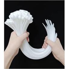 100 Pack Clear Cable Ties 400mm x 8.8mm Large Cable Ties White Nylon Heavy Duty with 80kg Tensile Strength Self Locking Plastic Ties for Home Garden Office
