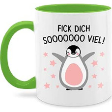 Mug 325 ml – Statement – Fick dich sooo viel Penguin – 325 ml – Light Green – Coffee Cups Sayings Statements Coffee Cup Statement Mug Happy New Year with