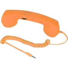 Retro Telephone Handset with 3.5 mm Mobile Phone Receiver, USB Handset for Mobile Phones, Speakers and Microphone with High Volume for Mobile Devices, Easy Answering of Calls, orange