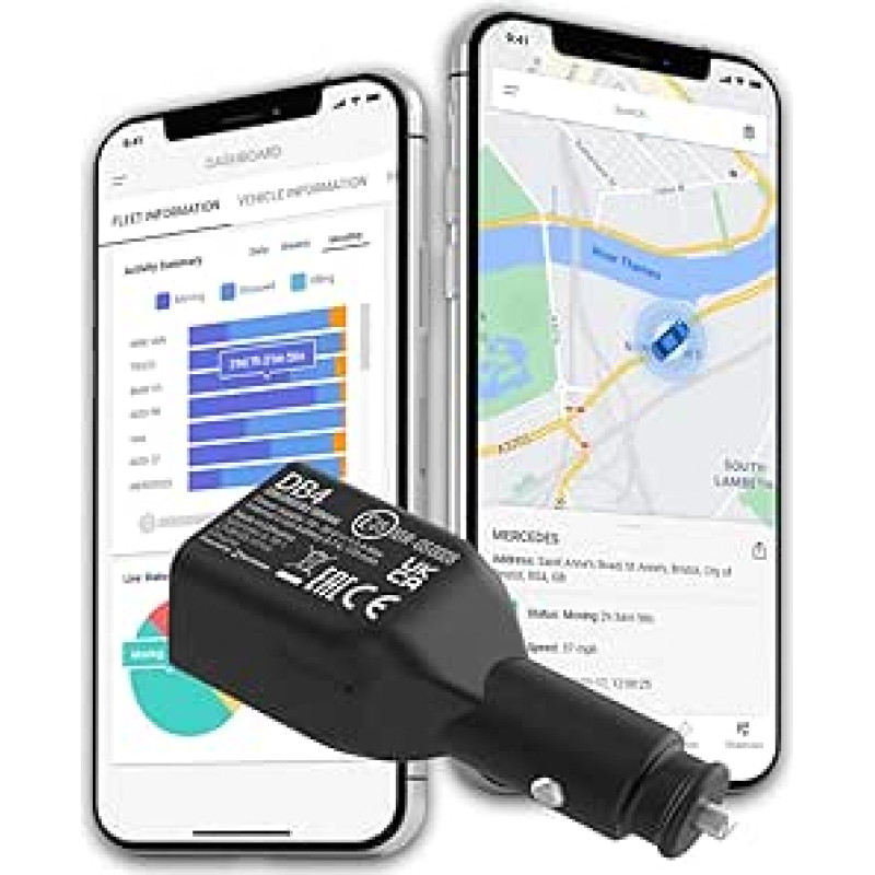 DB4 transporto priemonių GPS sekimo įrenginys - automobiliams, furgonams ir automobilių parkui | Pagaminta ES | Prijunkite ir pradėkite veikti | Tiesioginis sekimas per programėlę | Nereikia SIM kortelės