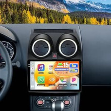 OiLiehu 4G + 128G Android Car Radio for Nissan Qashqai J10 2006-2013 Double DIN CarPlay Android Car Radio with Screen 9 Inch with Bluetooth FM RDS GPS WiFi SWC EQ Reversing Camera