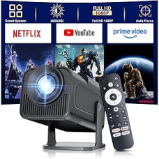 Salange Mini Projector, Compatible with Netflix, 4K Supports Android 13, Smart Projector Portable 5G WiFi 6 BT 5.3, Mini Projector Full HD 1080P Car Keystone, Small Mobile Phone Projector, Home Cinema