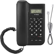 Ejoyous Corded Telephone Fixed Landline Telephone with Corded Desktop Telephone Analogue Line Telephone FSK/DTMF Double System Wall Phone with Calls Display