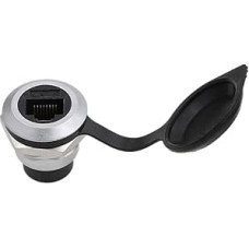 2 pakuotės RJ45 Cat6 skydelio lizdo jungtis Ethernet tinklo vandeniui atsparus apvalus pertvarinis perėjimo per sieną jungtis, inline kabelio važiuoklės moteris-patelė