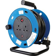 PowerMaster 303754 Cable Reel 240V Freestanding 13A 25m 2 Socket