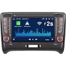 Car Radio for Audi TT MK2 8J 2006-2014 with Wireless CarPlay & Android Car, Linux System 2S Quick Start, OEM Sound Quality, IPS Touch Screen, Bluetooth, RDS Radio, Steering Wheel Control