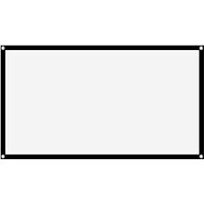 Projector Screen, 16:9 Thickened, Portable Wrinkle-Free Soft White Polyester Projector Curtain, Projection Screen, Supports Double-Sided Projection, for Indoor and Outdoor Use (72 Inches)
