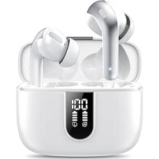 IKT Bluetooth Headphones, In-Ear Headphones, Wireless Bluetooth 5.3 with 50H Deep Bass, White
