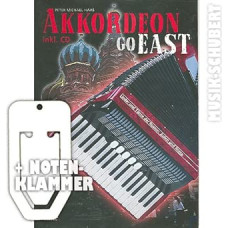 Akkordeon go east (+CD) inkl. praktischer Notenklammer - über 30 Lieder und Tänze aus Osteuropa leicht bis mittelschwer arrangiert (Taschenbuch) von Peter Michael Haas (Noten/Sheetmusic)