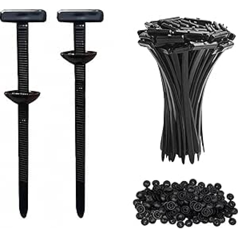 50 Stück Universal-Kabelbinderschnalle, strapazierfähig, selbstsichernd, Nylon, Kabelbinderhalter mit Stift- und Knopf-Design, UV-beständige Kunststoff-Kabelbinder, Werkzeugbefestigungen für