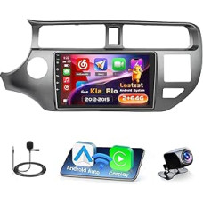 Radijo imtuvas Kia Rio 2012-2015 Android 15 2+64G su belaidžiu CarPlay Android automobiliui, 9 colių ekranas su EQ 26UI FM RDS GPS Bluetooth WiFi SWC AHD galinio vaizdo kamera