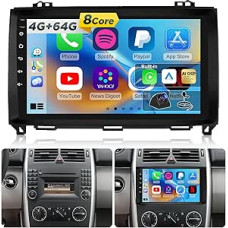 NHOPEEW 4+64G Car Radio for Mercedes Benz A/B/V Class W169 B200 W639 Vito Viano Sprinter - 9 Inch Android Car Radio with Wireless Carplay and Android Car - DSP Split Screen + Reversing Camera