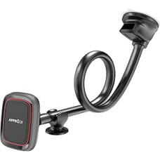 APPS2Car Magnetas Handyhalterung Auto Mit 6 Starken Magnet,Schwanenhals,verstellbarer langer Arm,Kompatibel Auto-Windschutzscheibe&Armaturenbrett Telefonhalter Kompatibel Für iPhone,Samsung,Geogle Etc