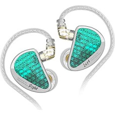 LINSOUL KZ AS16 Pro 16BA Balanced Armature Drivers Earphones HiFi Bass In-Ear Monitor Earphones with Detachable 0.75 mm 2 Pin Cable (Cyan, Without Mic)