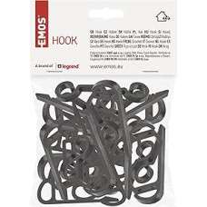 EMOS - Kalėdinių lempučių kabliukai - 25 vnt., be įrankių, lengvai surenkami ir nuimami - Šalies apšvietimo laikiklis, skirtas naudoti patalpose ir lauke - juodas