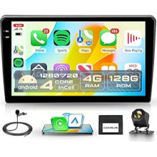 4G+128G belaidis Carplay Android 15 automobilinis radijas Peugeot 407 2004-2011 9 colių Incell jutiklinio ekrano automobilinis radijas su belaidžiu Android automobiliniu GPS navigacijos WiFi Mirror Link Bluetooth FM/RDS/EQ/SWC galinio vaizdo sistema