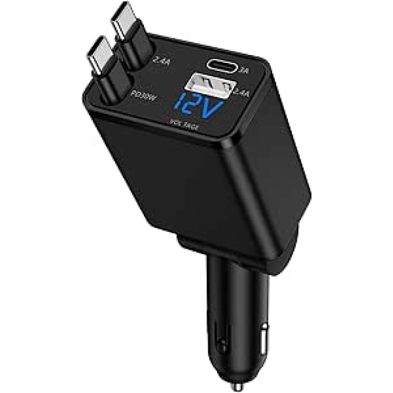 Ištraukiamas automobilinio įkroviklio adapteris 47W Cigaretės žiebtuvėlio USB įkroviklis Kelionių kempingo reikmenys RV Mokykliniai reikmenys Mercedes Fiat 500 Ford Fiesta Automobilių tinklo įkroviklių priedai