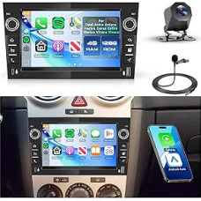 Rimoody 4G+128G Android Autoradio für Opel Astra Antara Vectra Corsa Zafira Meriva Vivara Vivaro, 7 Zoll IPS Radio Wireless Carplay Android Auto WiFi FM/RDS/EQ Navi GPS Bluetooth Rückfahrkamera