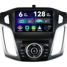 [6G+128G | Built-in DAB+ 4G] - MSD Car Radio for Ford Focus (2012-2017) | Android 15 GPS Navigation Radio | CarPlay Android Car Steering Wheel Control Dual-Band WiFi DSP | Caméra MIC | Octa-Core 2 DIN