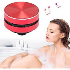 Diyeeni Bone Conduction Speaker, Portable Wireless Speaker with FM Radio, Small Speaker, Stereo Bass Sound Speaker with Suction Cup, Built-in Microphone, for (Red)