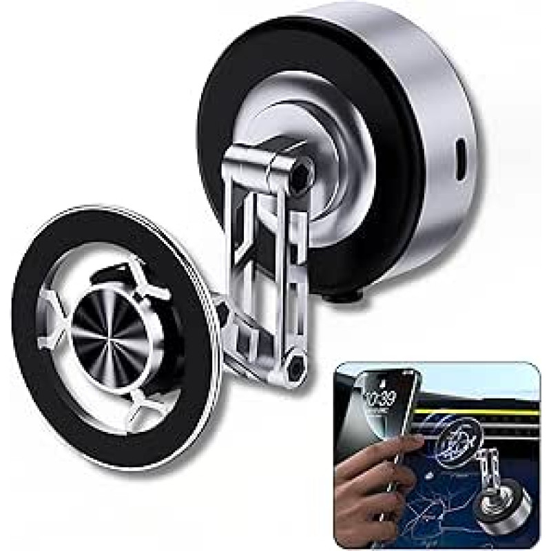 MagAxis Flex Magnetinis automobilinis mobiliojo telefono laikiklis MagSafe | 2025 atnaujintas vakuuminis siurbimo puodelis, Super N52 magnetai, lanksti 720° pasukama ranka, skirtas iPhone 17 16 15 15 14 13 12 Pro Max Android ir visiems mobiliesiems telefo