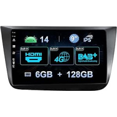 6G + 128G aštuonių branduolių su DAB+/HDMI/4G Android 14 automobilinis radijas Seat Altea 2004-2015/Toledo 2004-2009 Carplay Android automobilinis DSP WiFi RDS FM AM SWC kamera + mikrofonas
