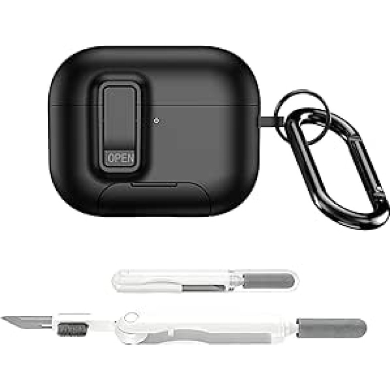 Adhiper Schutzhülle kompatibel mit Samsung Galaxy Buds 3 / Buds 3 FE / Buds 3 Pro Hülle [zusätzliche Reinigungswerkzeuge], Magnetverschluss mit Schloss für Galaxy Buds 3 Pro, stoßfest und wasserdicht