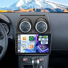 OiLiehu 4+64G 8 branduolių Qualcomm Snapdragon Android 15 CarPlay Android automobilinis radijas Nissan Qashqai J10 2006-2013 m. automobilinis radijas su ekranu 9 colių su Bluetooth GPS FM RDS WiFi SWC DSP/EQ galinio vaizdo kamera