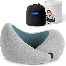 OSTRICHPILLOW GO Kelioninė pagalvė su atminties putomis lėktuvams, automobiliams, kaklo atrama skrydžiams, 