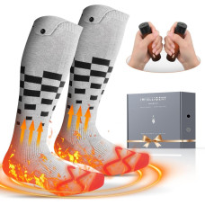 Rechargeable Heated Set, Heated Socks and Hand Warmers for Men, 2 Packs 6000 mAh Electric Foot Warmer Gifts for Camping, Hunting, Fishing and Outdoor Activities, Winter Gift for Men