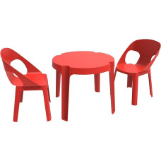 Resol Rita Set Children's Table and 2 Chairs, Plastic, Polypropylene, red, 60 x 51 x 78 cm, Pack of 3