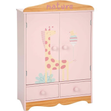 ARIAS Wooden Cabinet from the Nature Collection with Five Hangers and Two Drawers, Dimensions: 40 x 20.50 x 61 cm, Toy for Children from 3 Years (ARI21581)