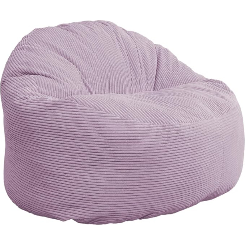 bananair - Pupelių maišas iš velvetinio audinio, su plačiu briaunuotu paviršiumi, skirtas suaugusiesiems ir vaikams - minkštas, patogus ir elegantiškas - optimali atrama - XXL pupelių maišas su užpildu, pupelių maišas (100 cm, violetinė alyvinė)