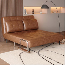 KAANAA Rudos odos sofa-lova - moderni sofa-lova su miego funkcija ir sulankstomu čiužiniu, universali svetainei, miegamajam ir mažiems kambariams (150 cm)