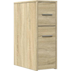 vidaXL Bathroom Cabinet, Narrow Bathroom Cabinet with Wheels, Niche Cabinet, Rolling Cabinet for Bathroom, Bathroom Furniture, Recess Shelf, Sonoma Oak Wood Material