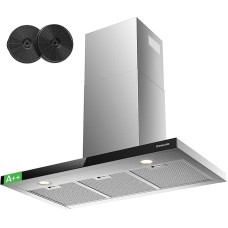 GASLAND TR90SS A++ 90 cm sieninis recirkuliacinis gartraukis 881 m³/h su CF176 aktyviosios anglies filtru Jutiklinis valdymas 4 lygiai Su ištraukiamo oro stiprintuvu Sieninis ištraukiamasis gartraukis Nerūdijantis plienas