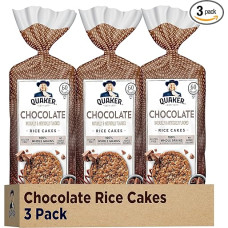 Quaker Large Rice Cake Chocolate 205ml maišelis Be glitimo, pilno grūdo, be papildomų dažiklių