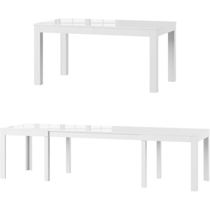 MPS didelis praktiškas WENUS stalas, 160-300 x 90 x 76 cm, valgomasis, 4-12 asmenų valgomasis stalas su ištraukiamu stalviršiu iki 300 cm, ištraukiamas virtuvės stalas, valgomojo stalas, ištraukiamas stalas