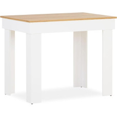 Homestyle4u Valgomasis stalas Virtuvės stalas Baltas medis 90 x 60 cm Ąžuolo medienos išvaizdą Kietas gyvenamojo kambario stalas 2 žmonės Prekė 2649