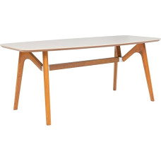 Furni24 W Medinis valgomojo stalas, stačiakampis modernus valgomojo stalas, virtuvės stalas, medinis svetainės, valgomojo, virtuvės stalas, smiltainio spalva, 180 x 90 x 75 cm