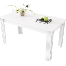 Modernus valgomojo stalas, virtuvės stalas, didelis stalas, stačiakampis valgomojo stalas, medinis stalas, valgomasis stalas restoranui, valgomajam, virtuvei, 116 × 65 × 75 cm (baltas)