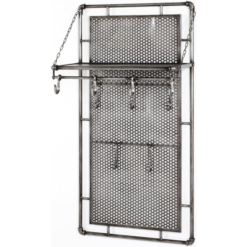 HAKU baldai Sieninė viršutinių drabužių pakaba Antracito spalvos metalas Matmenys W 60 cm x H 120 cm x D 35 cm Stilius: Pramoninis