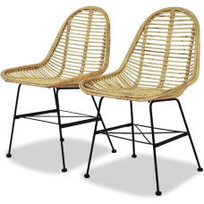 VidaXL Chaise de salle à manger 2 pcs Rotin naturel