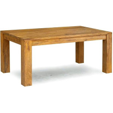 MASSIVMOEBEL24.DE Natūralus rudas valgomojo stalas iš medžio masyvo Nr. 826, pagamintas iš šešamo medienos - šviesiai rudas, alyvuotas, 200 x 100 x 76 cm, medžio masyvo stalas Valgomojo stalas Medinis stalas