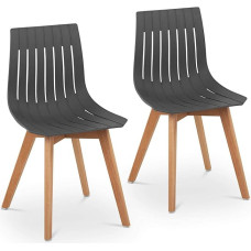 Fromm & Starck Star_SEAT_16 2 kėdžių rinkinys iki 150 kg Sėdynės plotas 50 x 47 cm Pilkas plastikas Kėdžių kojos Buko mediena