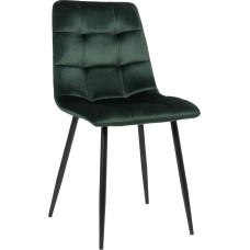 Tilde Dining Room Chair, Velvet, Fabric, Quilted, with Floor Protectors, Colour: Green, Material: Velvet