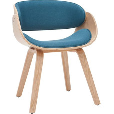 Miliboo Designer Fabric Chair Duck Blue & Light Wood