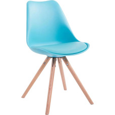 CLP Retro apvali Tulūzos kėdė su dirbtinės odos pamušalu, plastikinis fotelis su mediniu rėmu